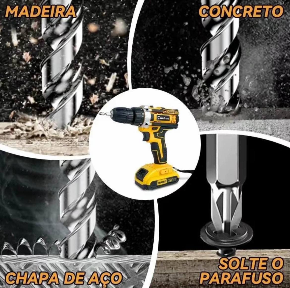 Furadeira Parafusadeira De Impacto Baterias 21v