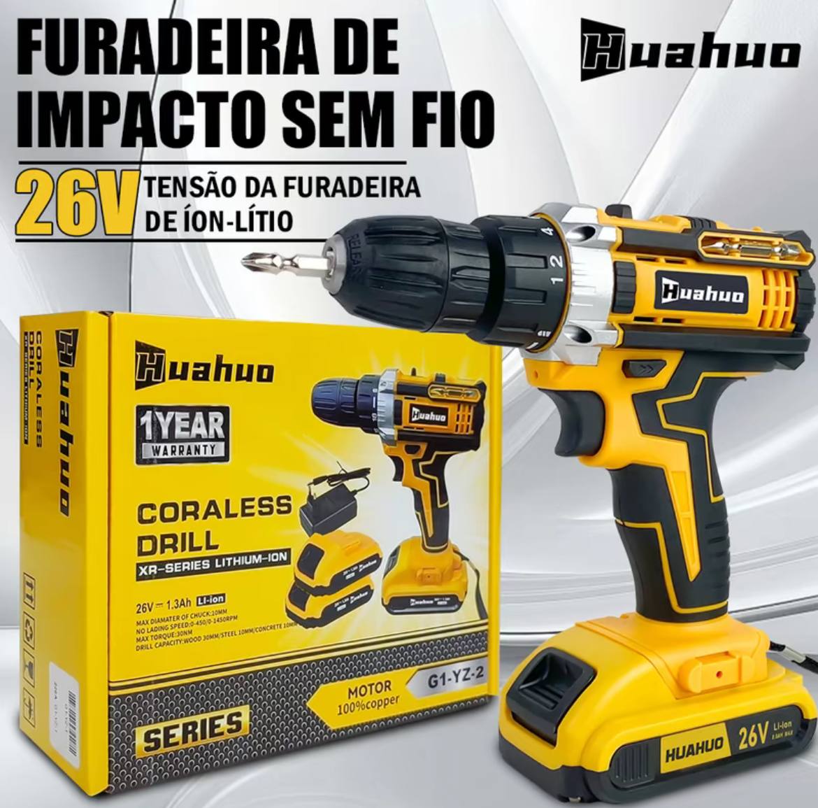 Furadeira Parafusadeira De Impacto Baterias 21v