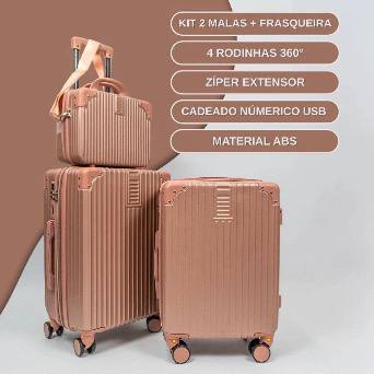 Example pro2 MALAS BORDO VIAGEM + FRASQUEIRA | CADEADO NUMÉRICO | PADRÃO ANAC | RODINHAS 360° |duct