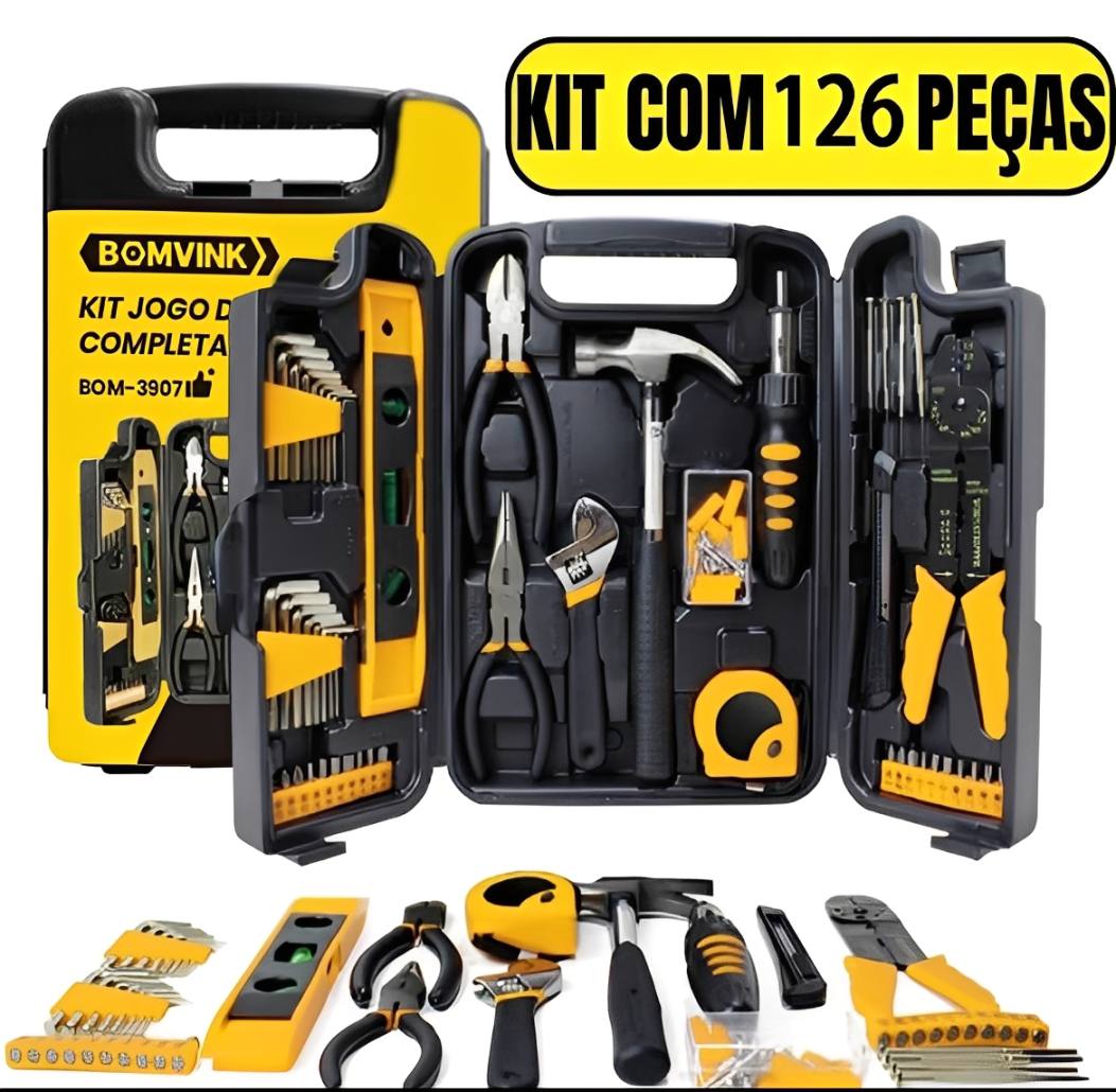 JOGO DE FERRAMENTAS 126PÇ