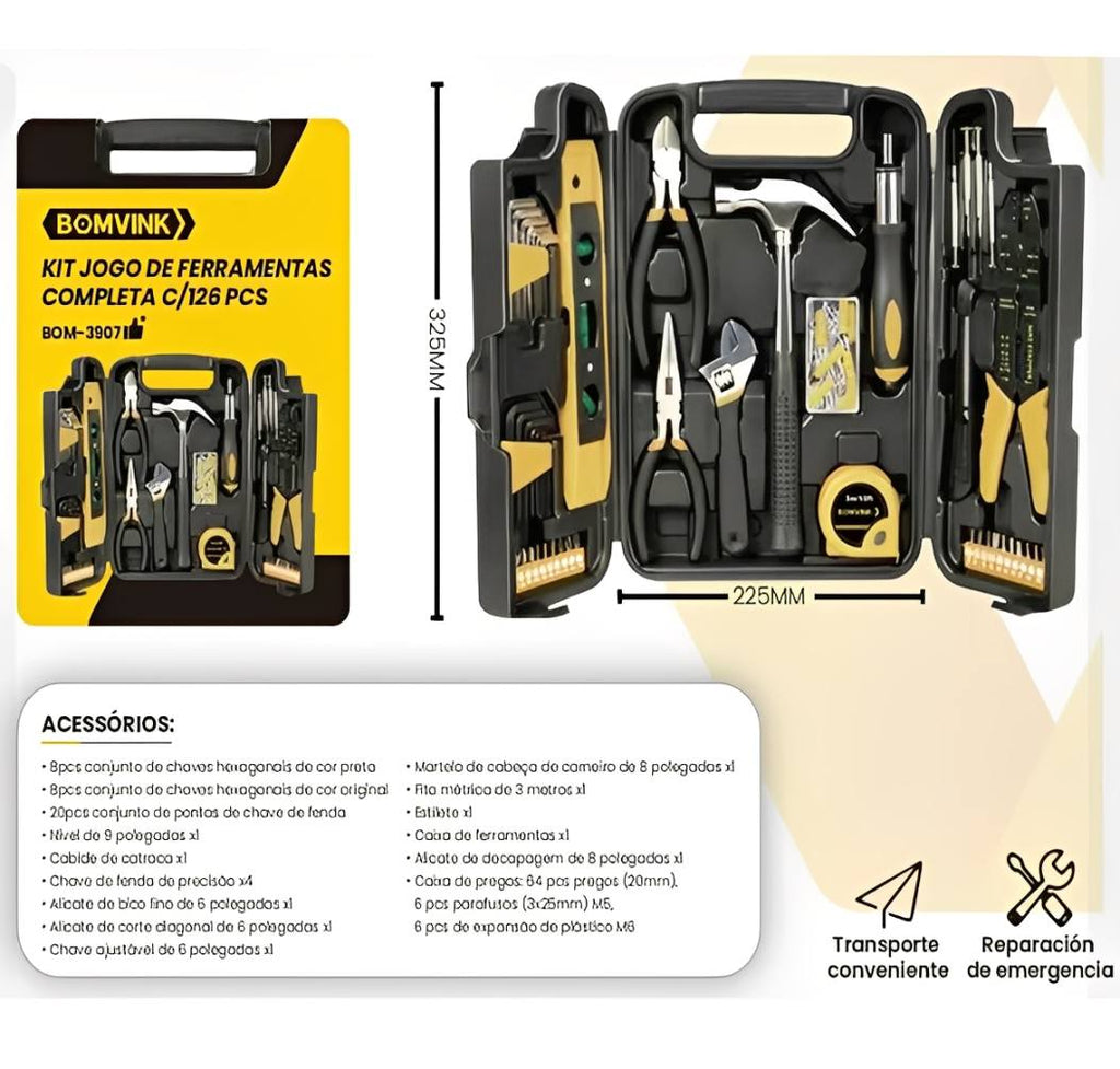 JOGO DE FERRAMENTAS 126PÇ