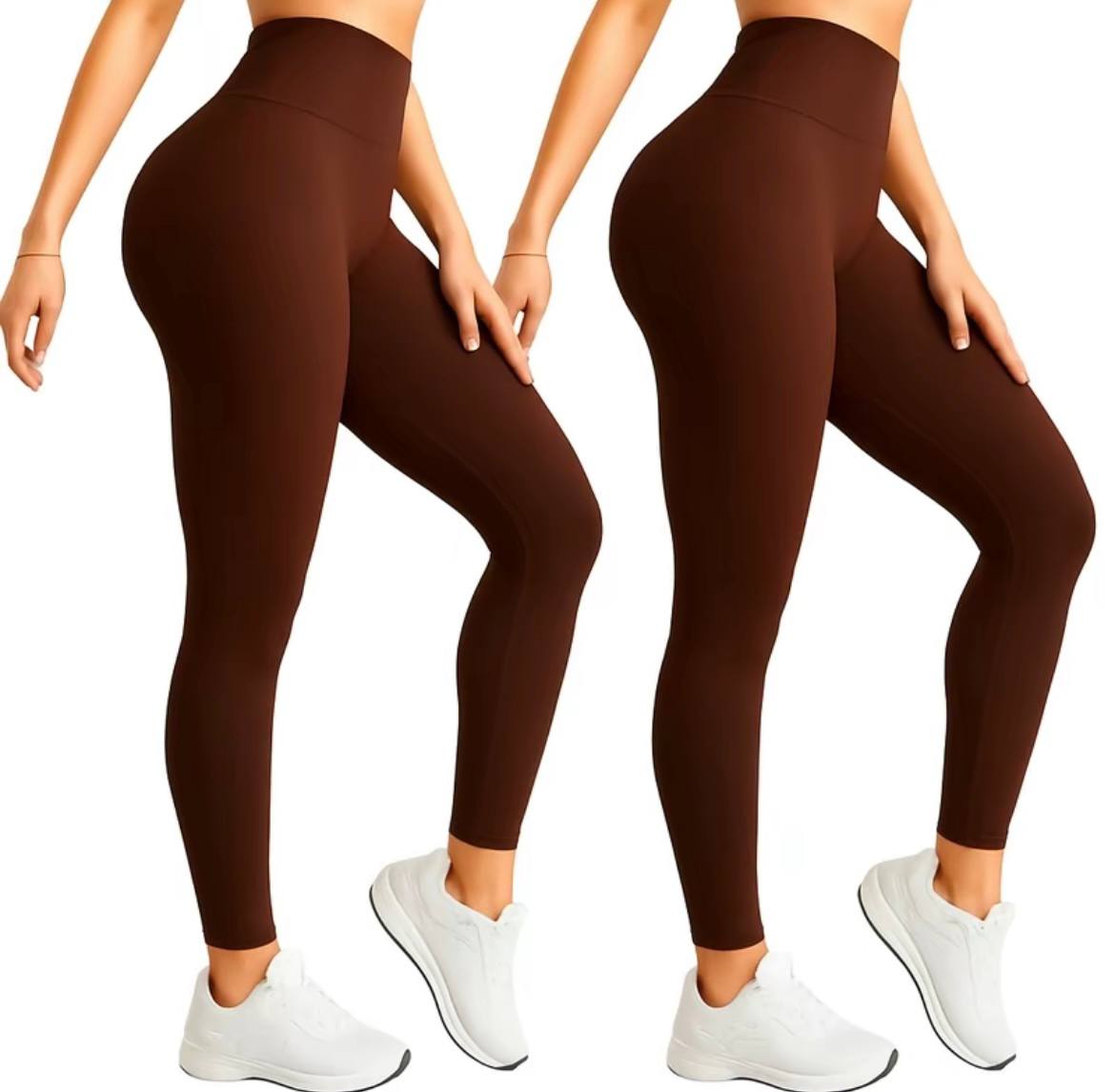 Kit 2 Calças Legging Femininas em Suplex Premium – Cintura Alta e Zero Transparência