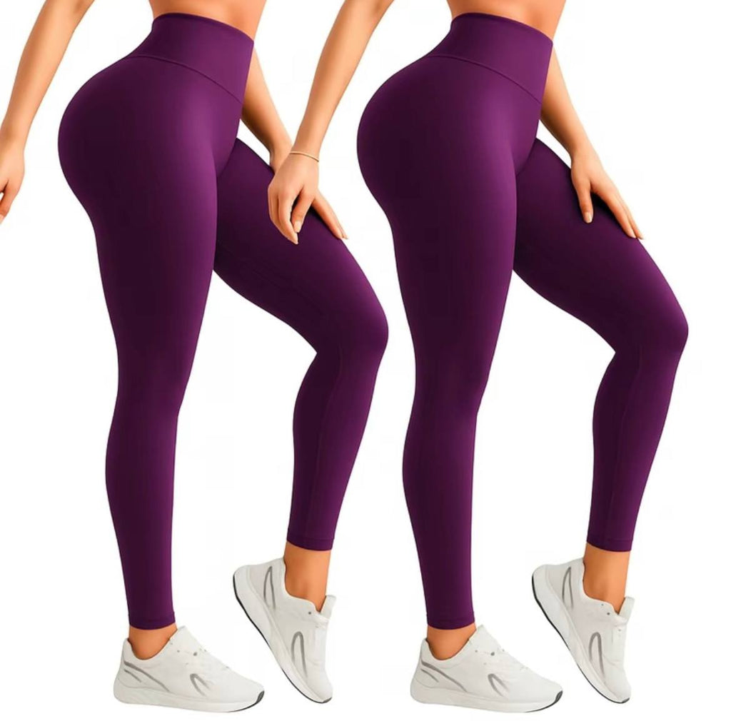 Kit 2 Calças Legging Femininas em Suplex Premium – Cintura Alta e Zero Transparência