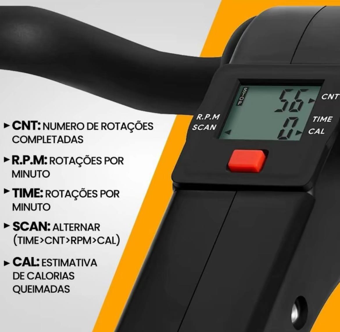 Mini Bicicleta Ergométrica Portátil Dobrável com Monitor Digital